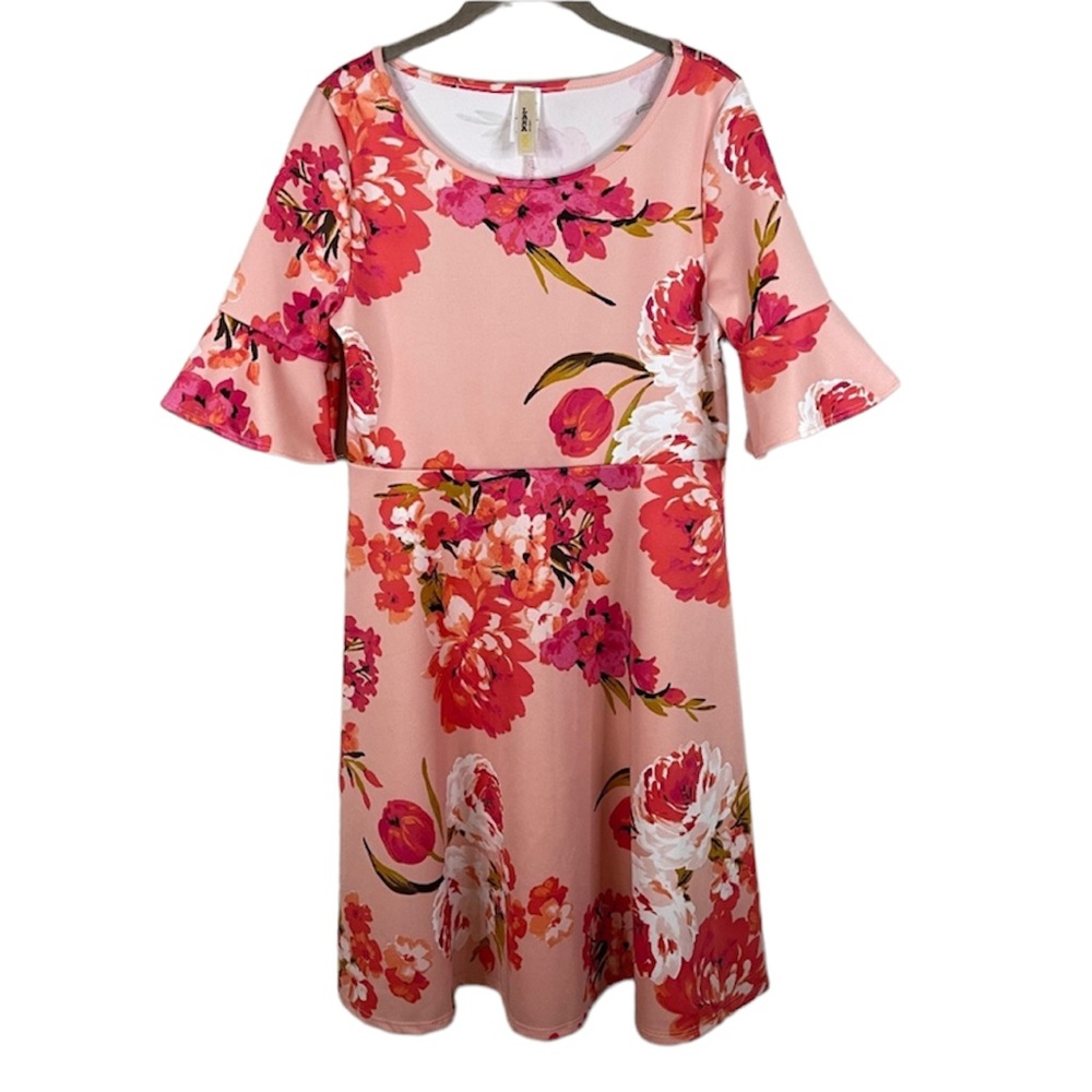 Lara Fashion Pink Floral Dress Size L